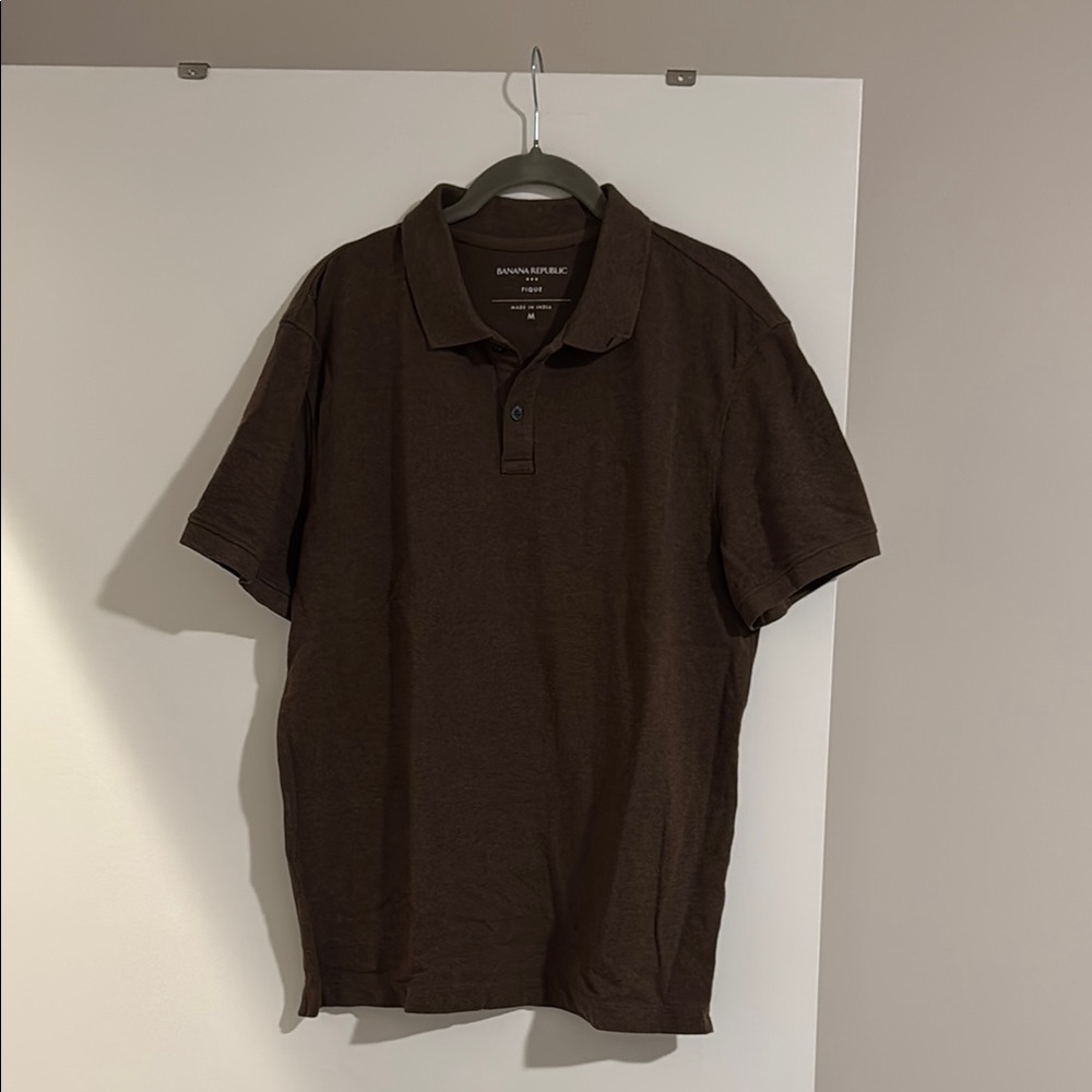 Banana Republic Men's Dark Brown Polo Shirt